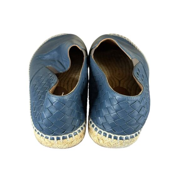 Bottega Veneta Gala Blue Leather Espadrilles Woven Slip-On Shoes Size 42 Men - Picture 9 of 11
